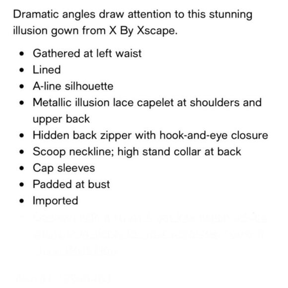 Xscape Stand-Collar Illusion Back Navy Blue Formal Gown Size 16W Ruched Lace NEW - Picture 12 of 16